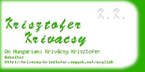 krisztofer krivacsy business card